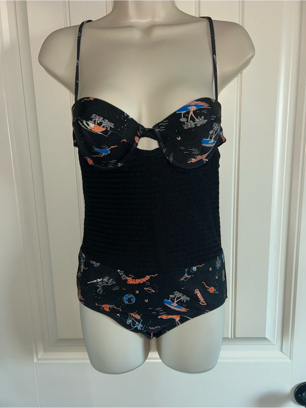 NWT Insight Black Bondage One-Piece Swimsuit Apocalypso Black Sz 6